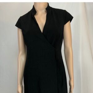 CALVIN KLEIN Elegant Black Asymmetrical Midi Dress